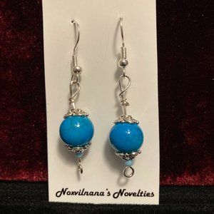 Handcrafted Aqua Pierced Earrings